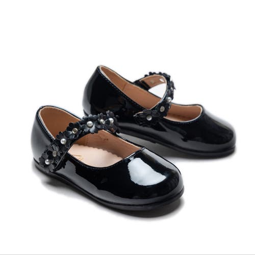 Tulleen Amelia Floral Band Flats In Black