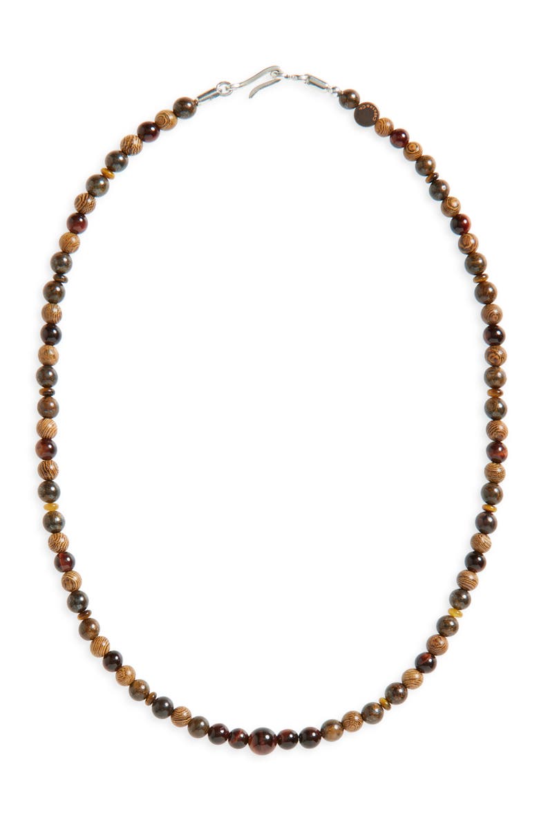 Caputo & Co. Men's Beaded Necklace, Main, color, Red Tiger Eye