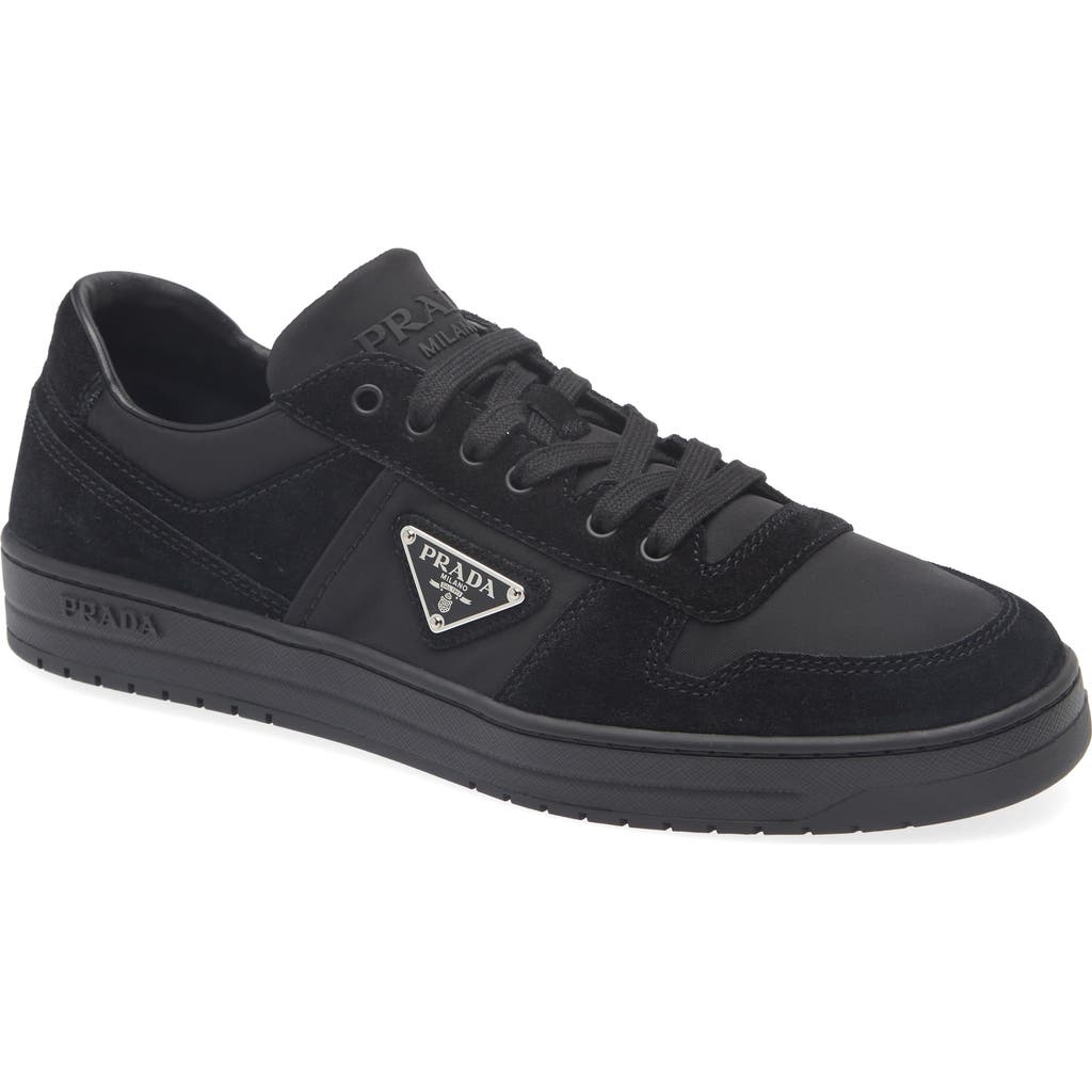 Prada Downtown Logo Low Top Sneaker In Black