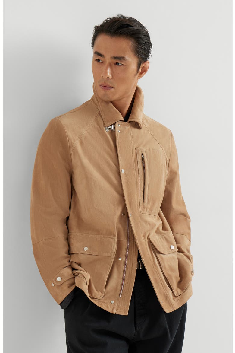 Suede field jacket, Alternate, color, Light Brown