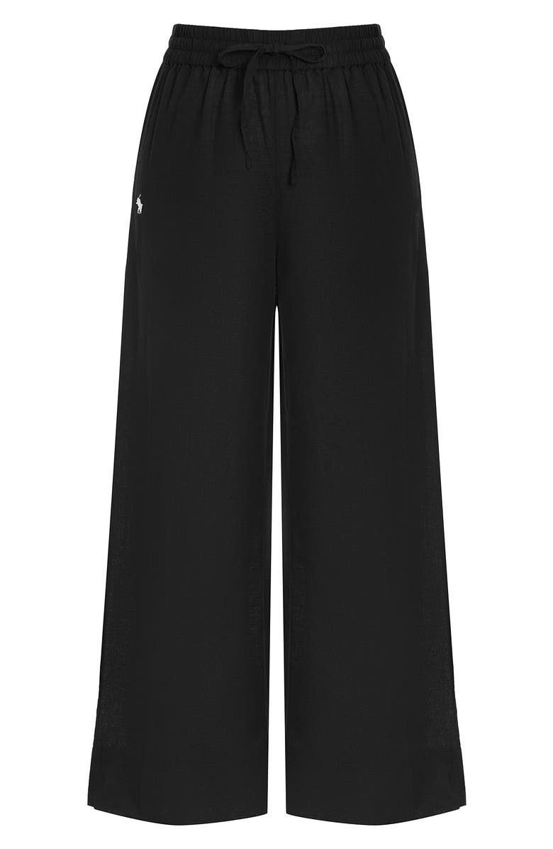 Polo Ralph Lauren Wide Leg Linen & Cotton Cover-Up Drawstring Pants, Alternate, color, 