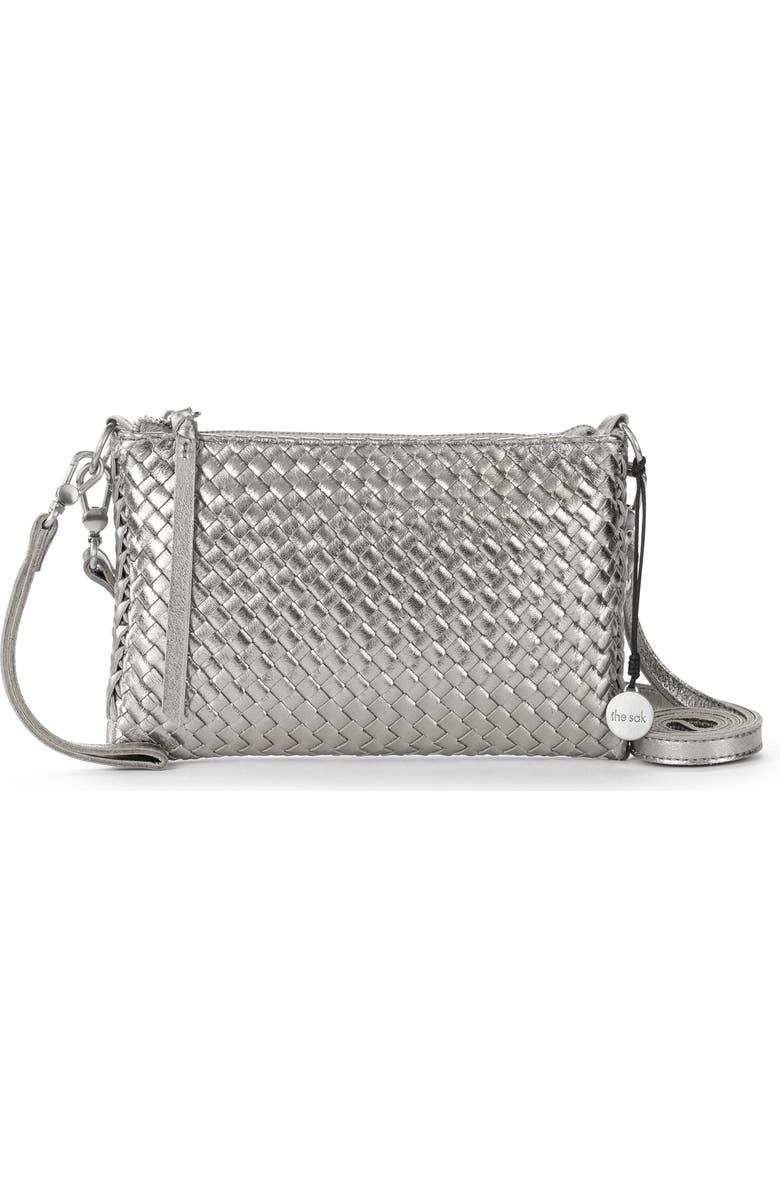 The Sak Vita Hand Woven Leather Crossbody Wristlet, Alternate, color, Pyrite Woven