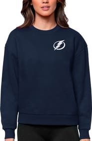 ANTIGUA Women's Antigua Navy Tampa Bay Lightning Primary Logo Victory Crewneck Pullover Sweatshirt