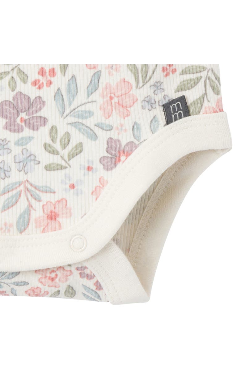 Modern Moments<sup>™</sup> by Gerber Coordinating Bodysuits & Shorts Set 4-Pack, Alternate, color, Ivory Garden/Med Lilac