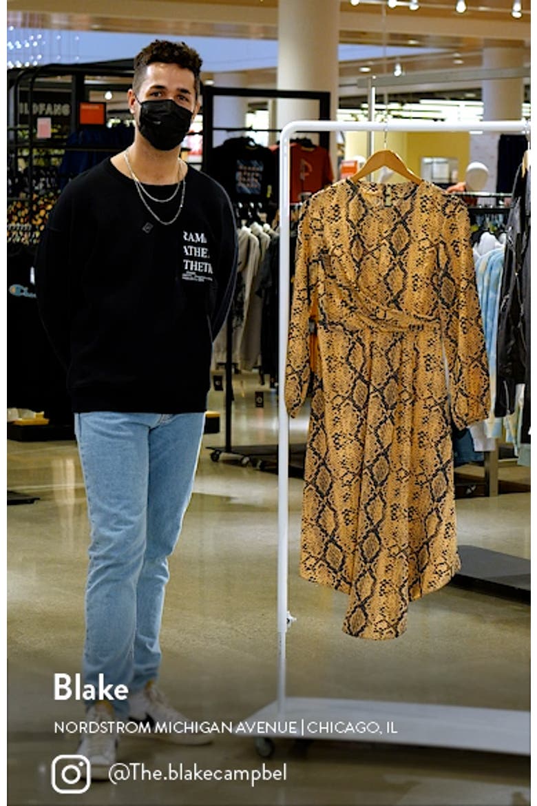 Long Sleeve Faux Wrap Midi Dress video
