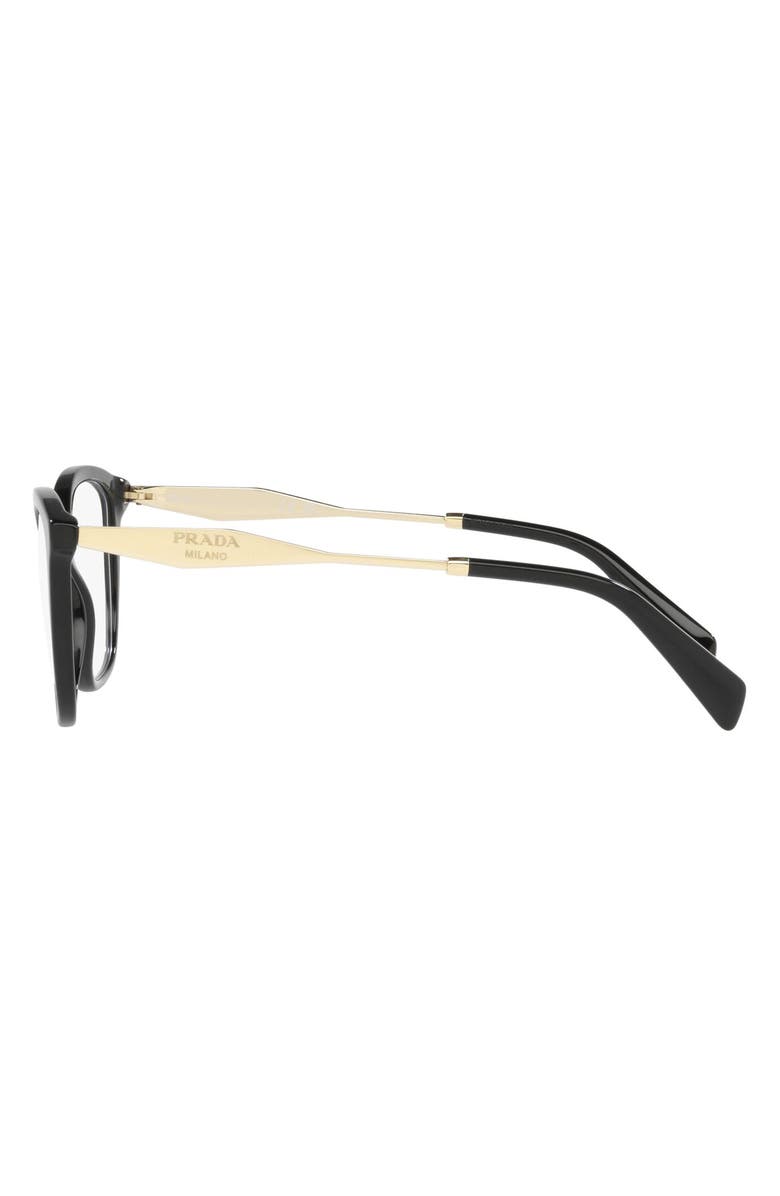 Prada 56mm Butterfly Optical Glasses, Alternate, color, Black