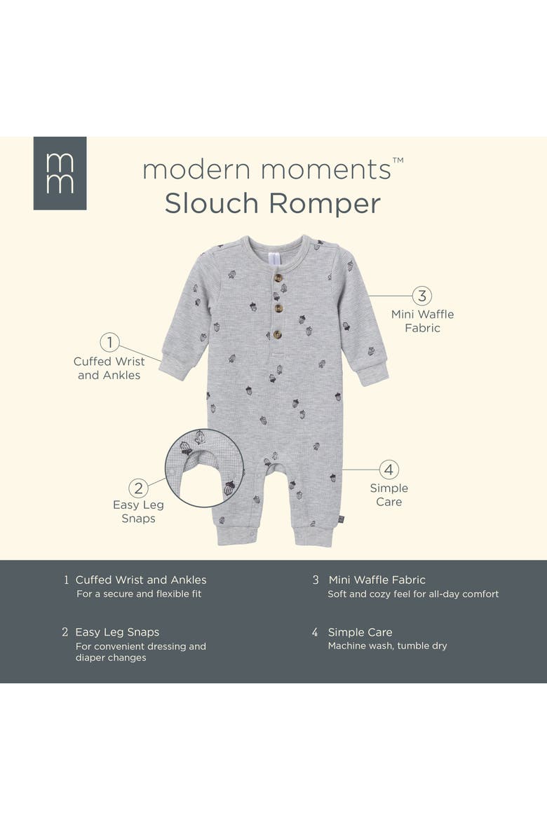 Acorn Slouch Romper, Alternate, color, Grey Heather Acorn