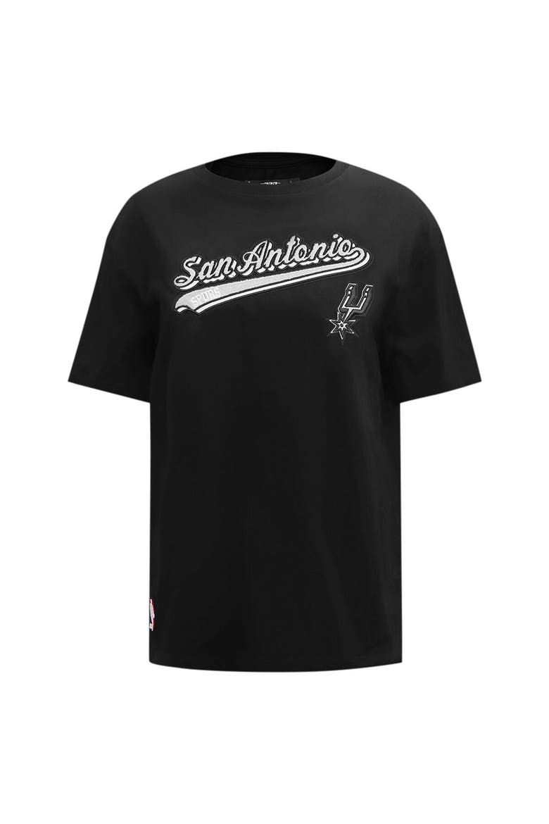 Women's Pro Standard Black San Antonio Spurs Script Boyfriend T-Shirt, Alternate, color, Black