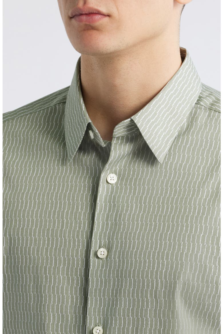 Irving Short Sleeve Button-Up Shirt, Alternate, color, GREENSTONE/WHITE