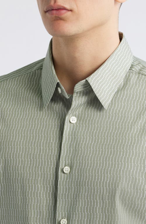 Theory Irving Short Sleeve Button-up Shirt In Green