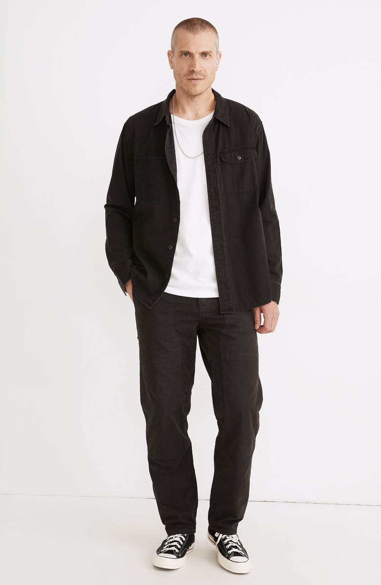 Madewell Men's Relaxed Straight Leg Workwear Pants, Alternate, color, Black Coal
