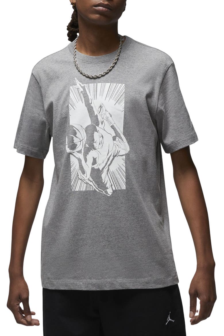GFX Graphic Cotton Tee, Main, color, CARBON HEATHER/ WHITE/ WHITE