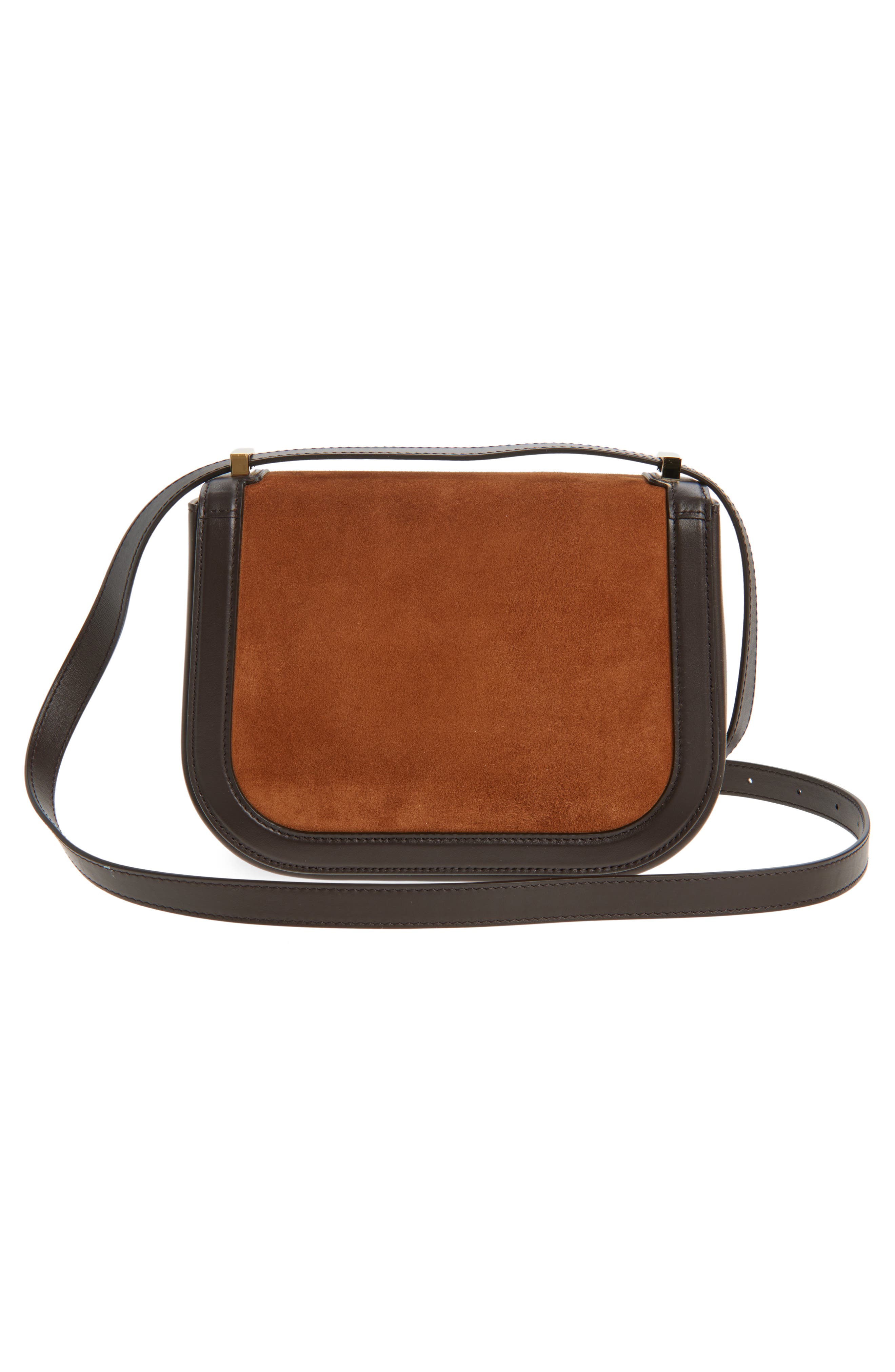 FERRAGAMO X-Small Double Gancio Crossbody Bag, Alternate, color, Natural Resort/ Testa Di Moro