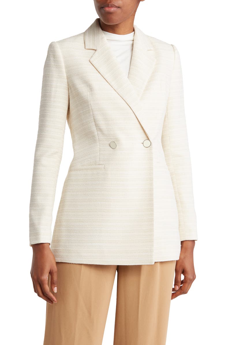 Calvin Klein Double Breasted Tweed Blazer, Main, color, 