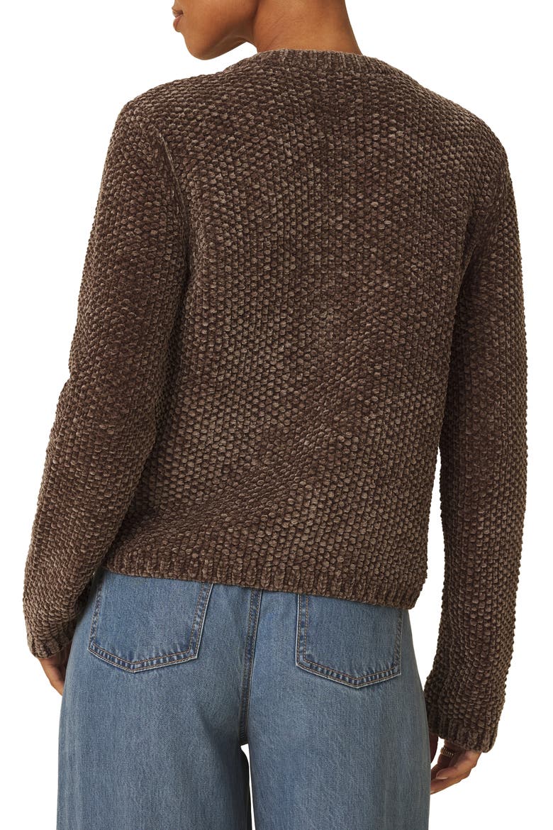 Aubrey Chenille Cardigan, Alternate, color, CEDAR BROWN