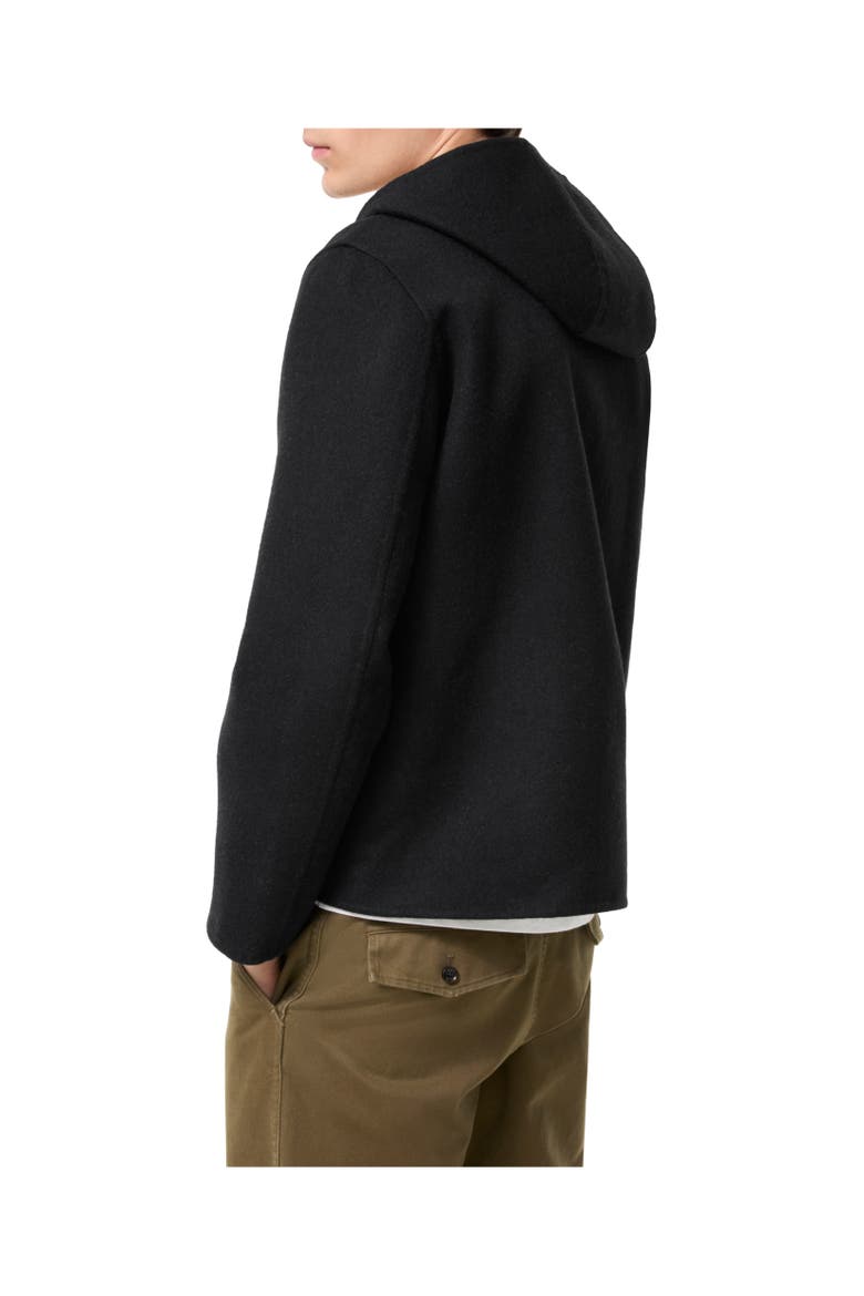 Reversible Wool Newport Hooded Jacket, Alternate, color, Black/sand beige
