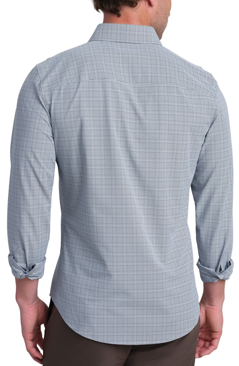 Rhone State of Mind Check Slim Fit Button-Up Shirt, Alternate, color, Blue Pearl Houndstooth