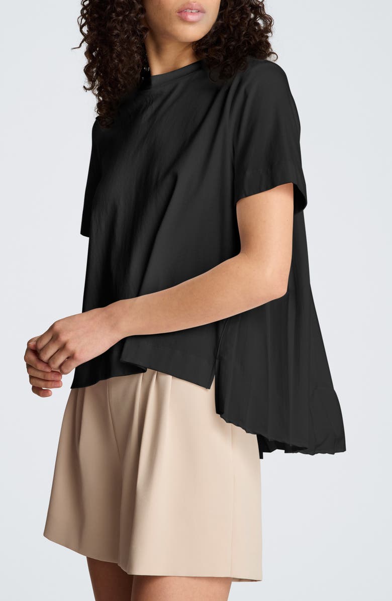 Kenneth Cole High/Low Pleat Back Top, Alternate, color, Black