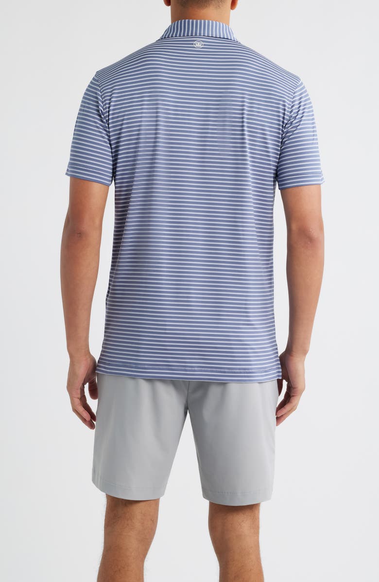 Peter Millar Bridge Stripe Performance Jersey Polo, Alternate, color, Nebula Blue