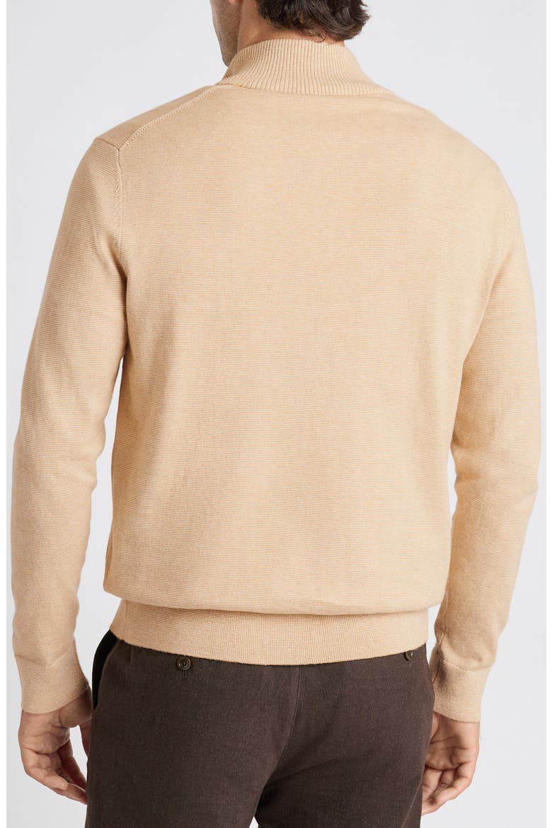 Cotton and Cashmere Quarter Zip Sweater, Alternate, color, BEIGE FEEDER STRIPE