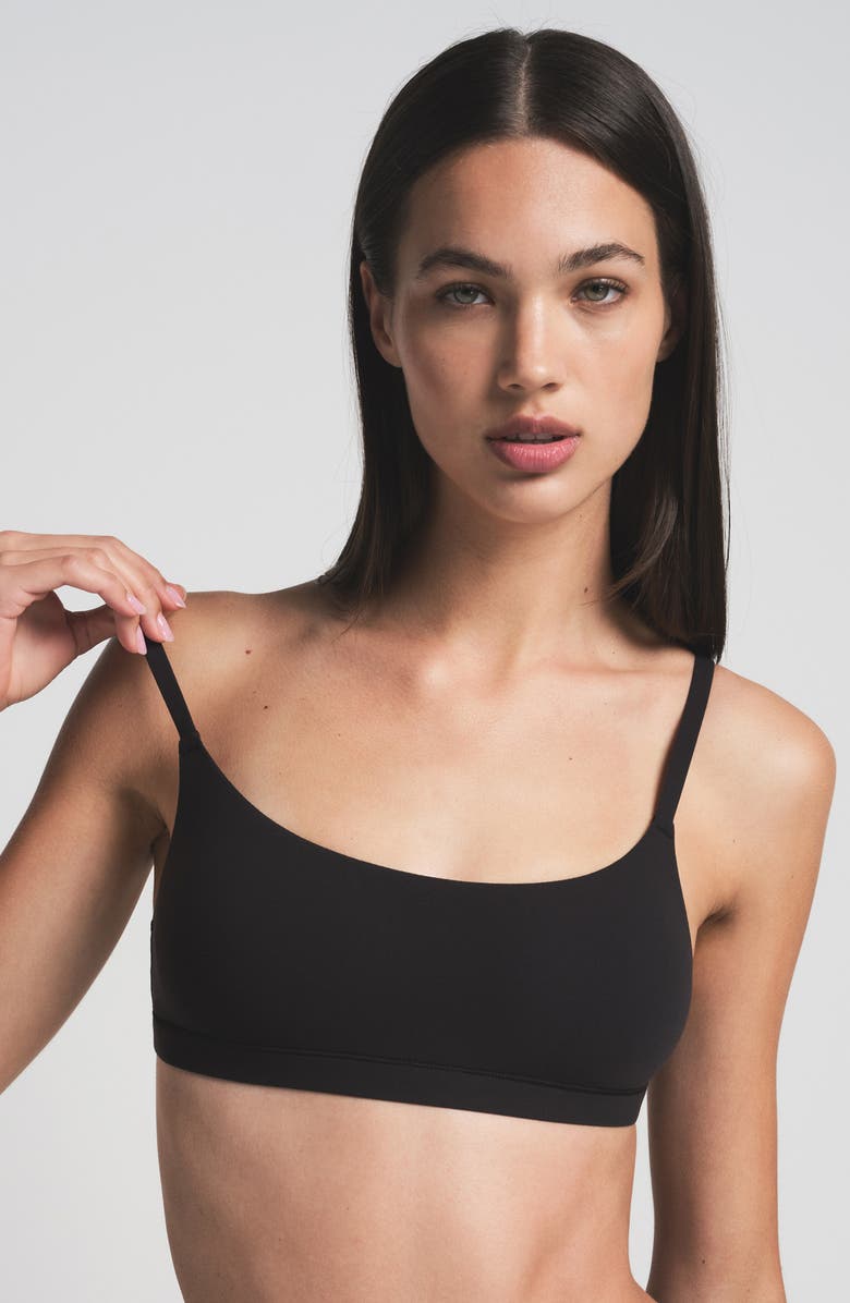 SKIMS Fits Everybody Scoop Bralette, Alternate, color, Onyx