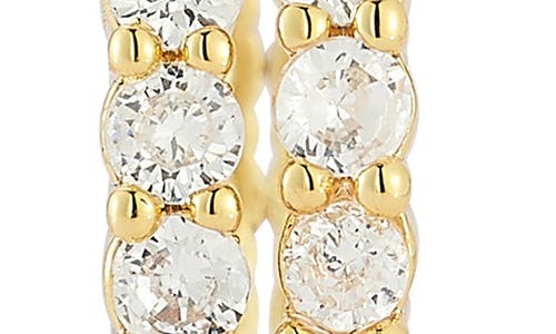Chloe & Madison Chloe And Madison Double Row Cubic Zirconia Hoop Earrings In Gold
