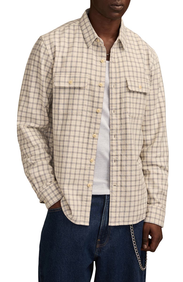 Lucky Brand Humboldt Plaid Twill Utility Shirt, Main, color, Grey Multi
