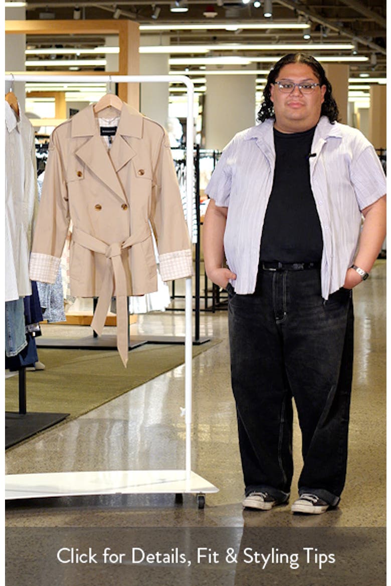Water Resistant Gingham Cuff Double Breasted Trench Coat video