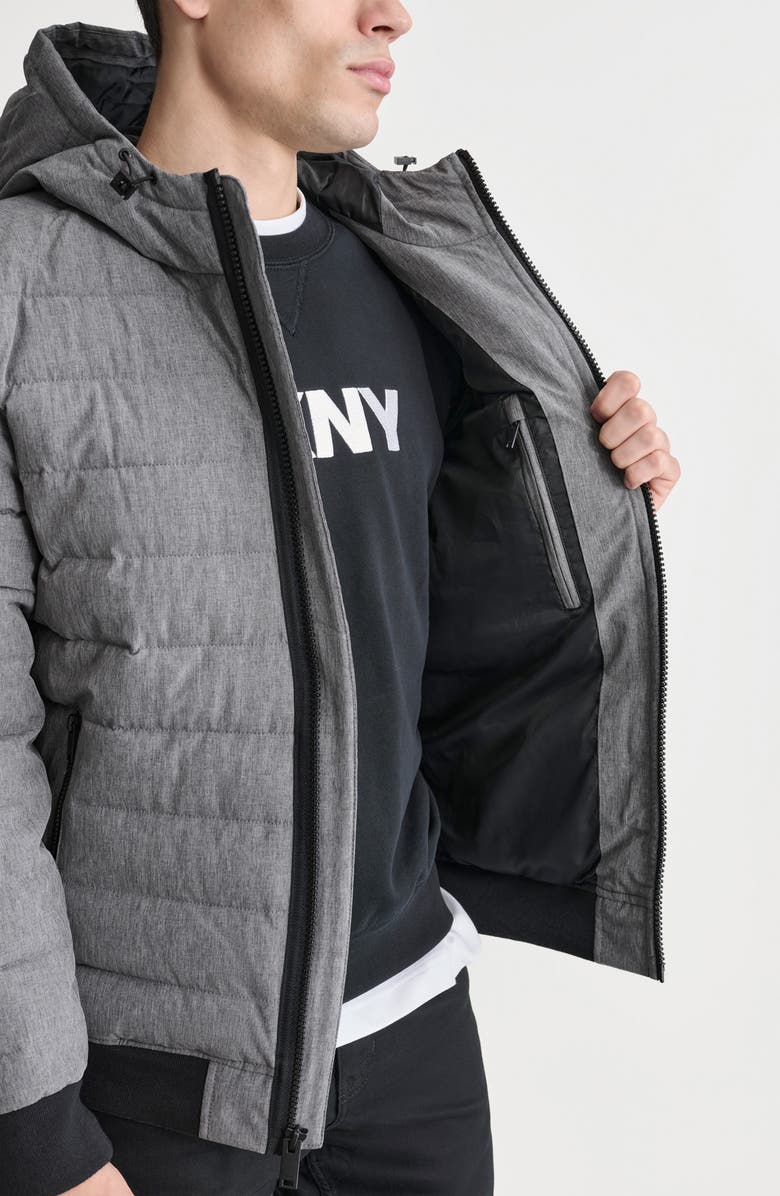DKNY Zip Front Quilted Jacket, Alternate, color, Heather Grey