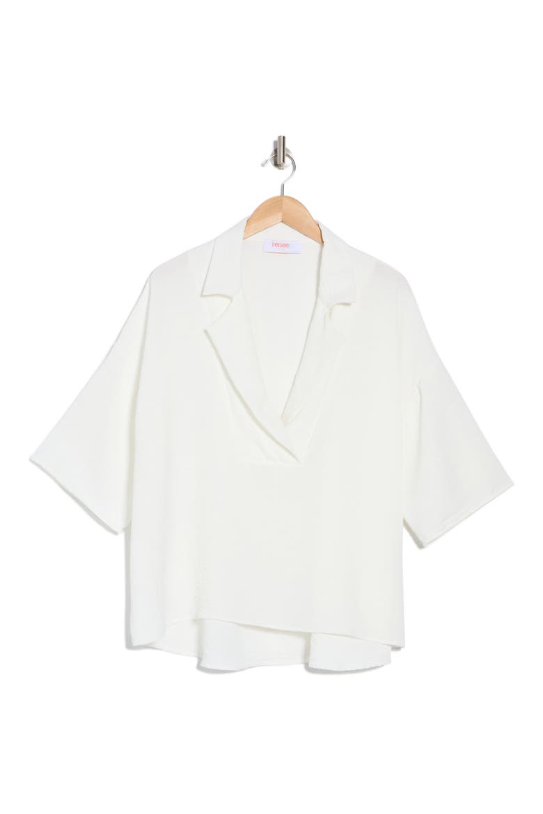 Oversize Elbow Length Sleeve Top, Alternate, color, WHITE