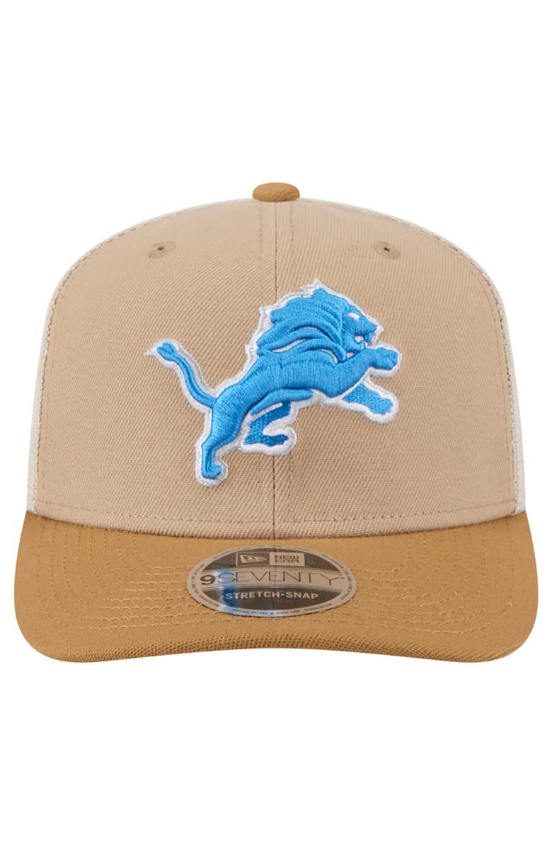 New Era Men
s New Era Light Beige Detroit Lions  Two-Tone Trucker 9SEVENTY Adjustable Hat, Alternate, color, 