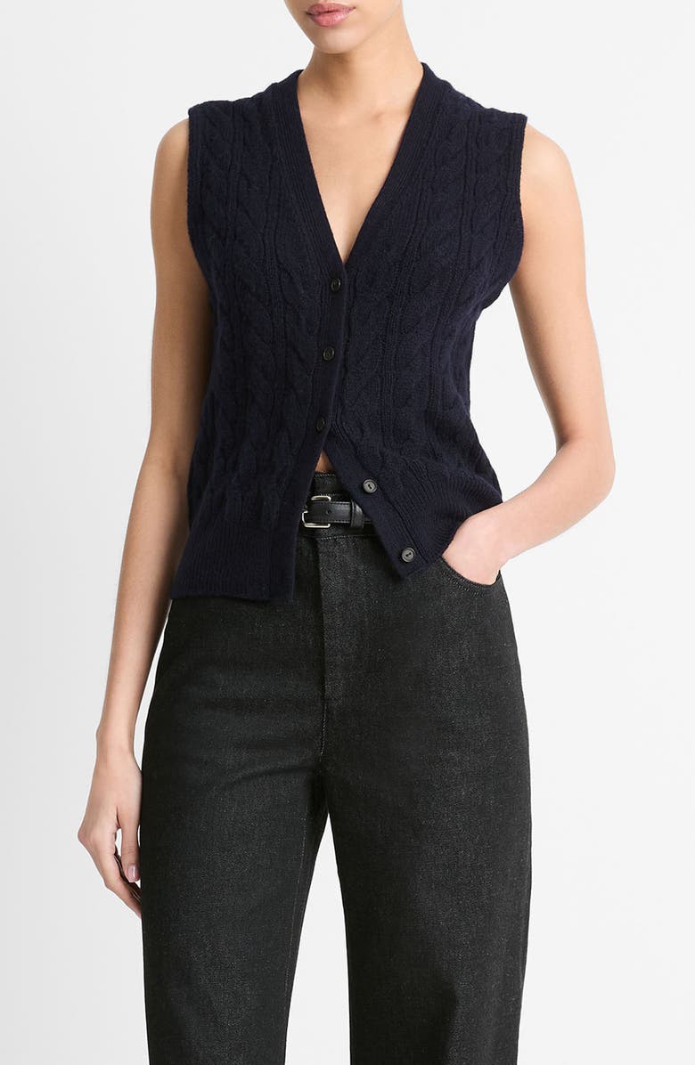 Vince Cable Wool Blend Sweater Vest, Main, color, Coastal