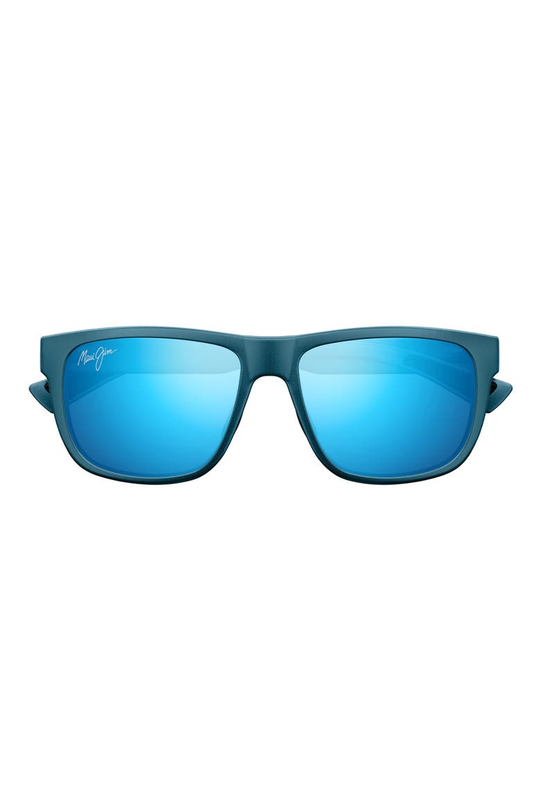 Puakea 57mm PolarizedPlus2® Square Sunglasses, Main, color, BLUE/ BLUE HAWAII