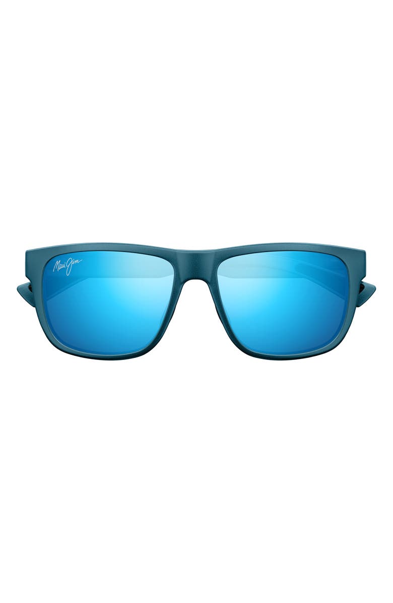 Maui Jim Puakea 57mm PolarizedPlus2<sup>®</sup> Square Sunglasses, Main, color, Blue/ Blue Hawaii