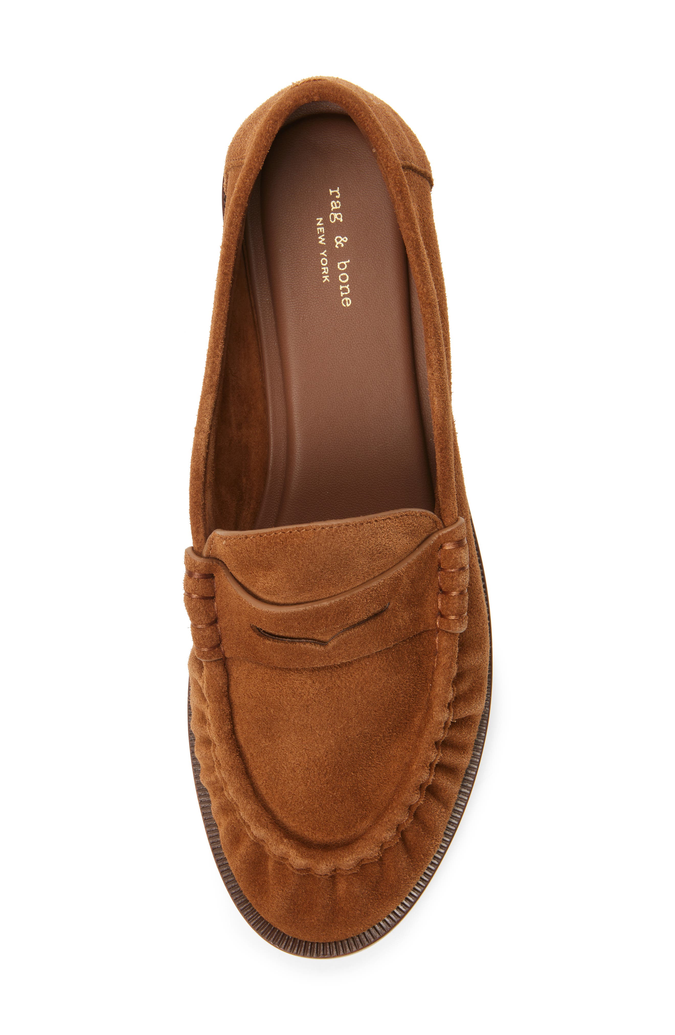 rag & bone Lexi Penny Loafer, Alternate, color, Umber Suede