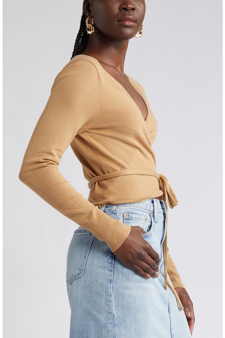 Wrap Sweater, Alternate, color, TAN CARTOUCHE