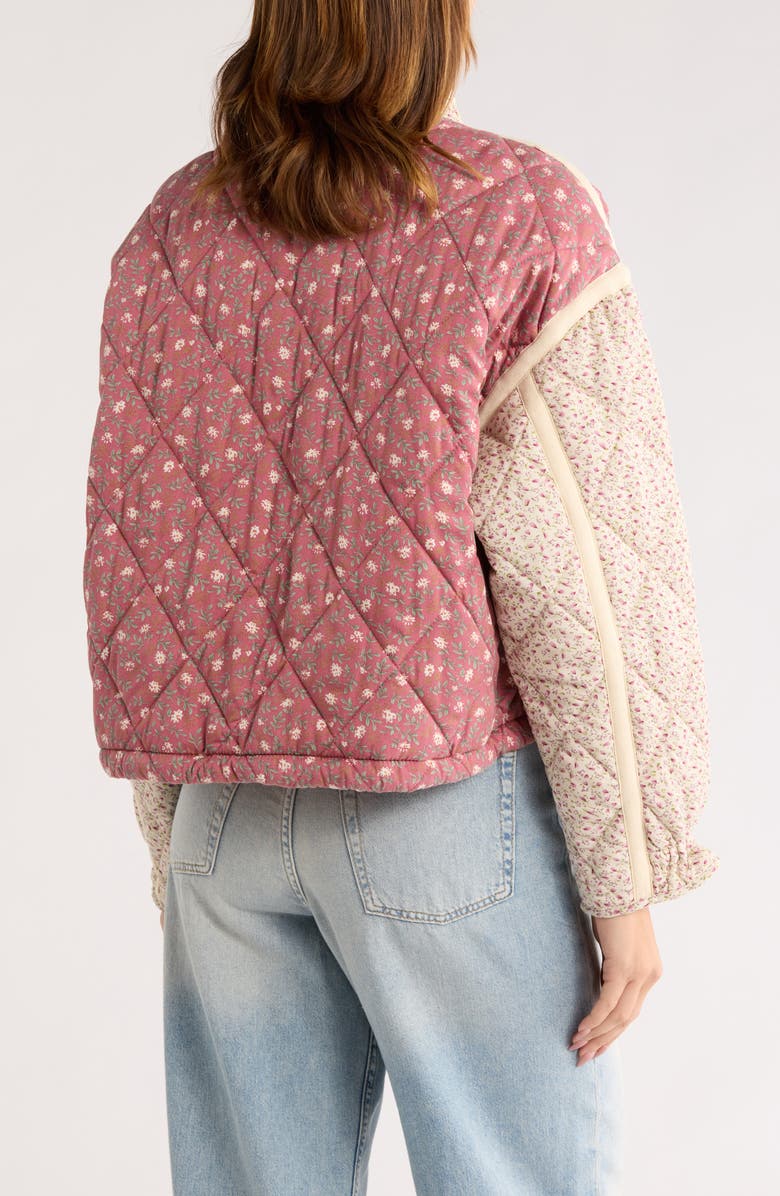 BLANKNYC Bloom Bash Quilted Bomber Jacket, Alternate, color, Blushing Bloom