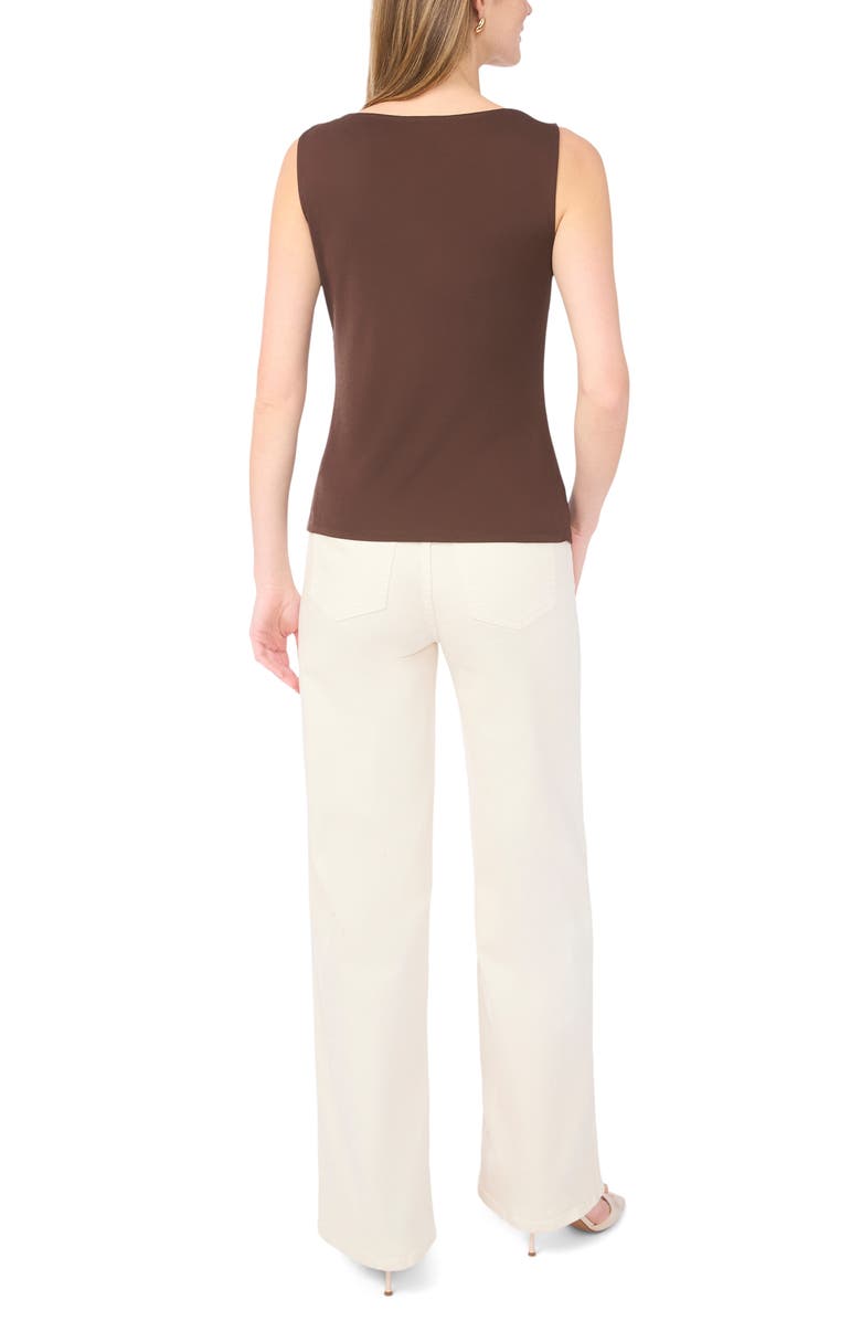 Parker Asymmetric Neck Sleeveless Top, Alternate, color, Shaved Chocolate