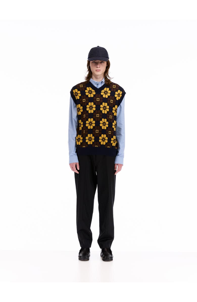 vowels Sweater Vest, Alternate, color, Navy