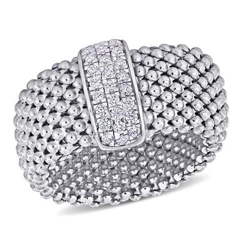 Cubic Zirconia Popcorn Design Flexible Ring