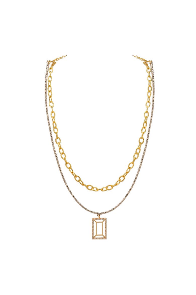VAZIO LAYERED NECKLACE, Main, color, Gold Plated
