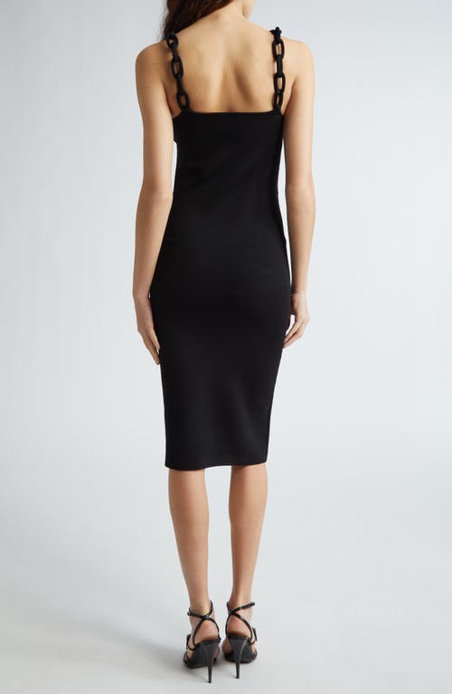 Alice And Olivia Alina Chain Strap Midi Tank Dress In Black