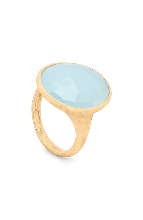 Marco Bicego Lunaria Aquamarine Cocktail Ring in 18K Yellow Gold 