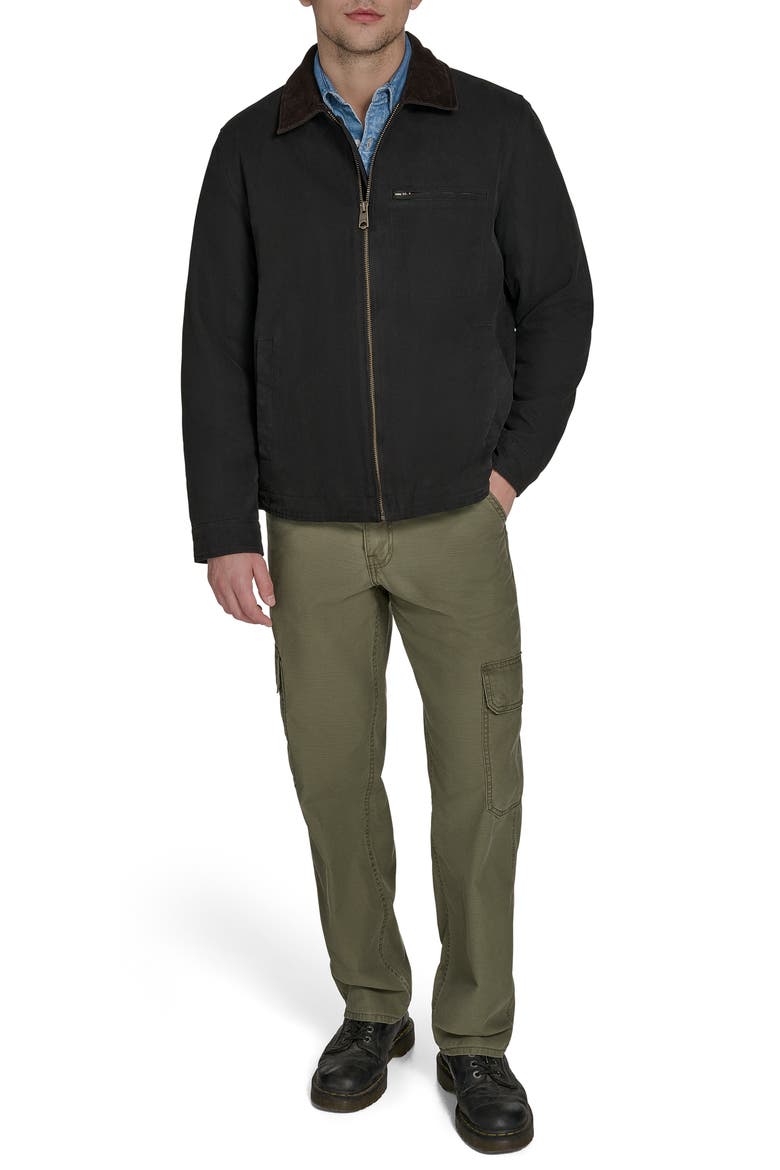 Canvas Utility Jacket with Quilted Lining, Alternate, color, BLACK