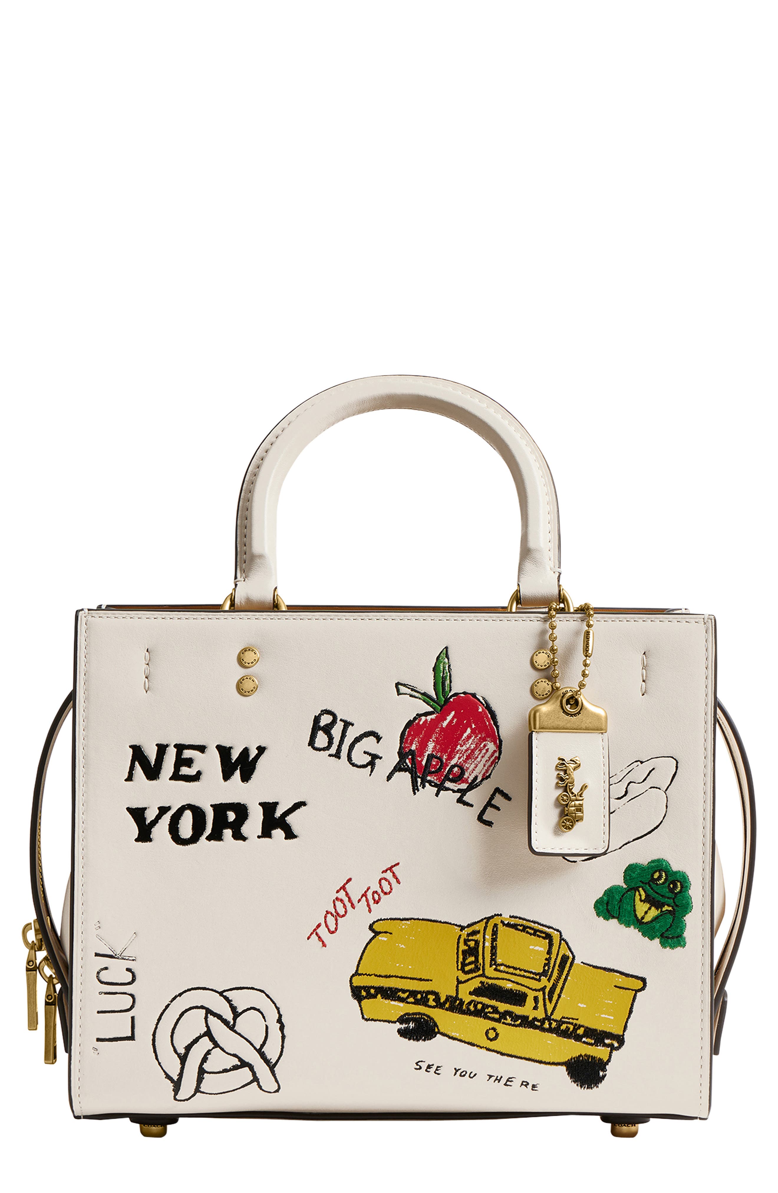 COACH Rogue Sketch Print Leather Top Handle Bag, Main, color, 