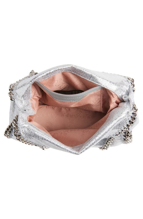 Stella Mccartney Mini Falabella Metallic Faux Leather Tote In Silver