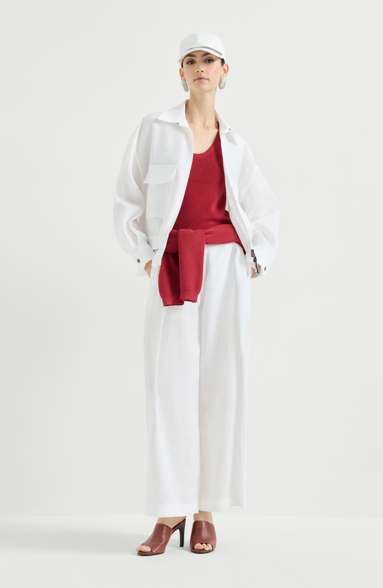 Brunello Cucinelli Cotton outerwear jacket, Alternate, color, White