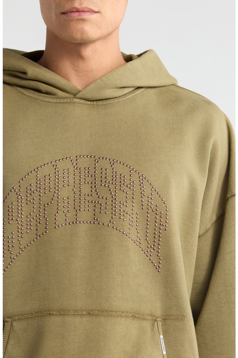 Beaded Logo Cotton Hoodie, Alternate, color, VINTAGE KHAKI