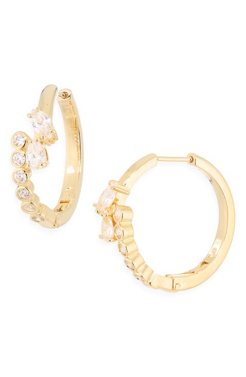 Mesmera Mixed Cut Hoop Earrings