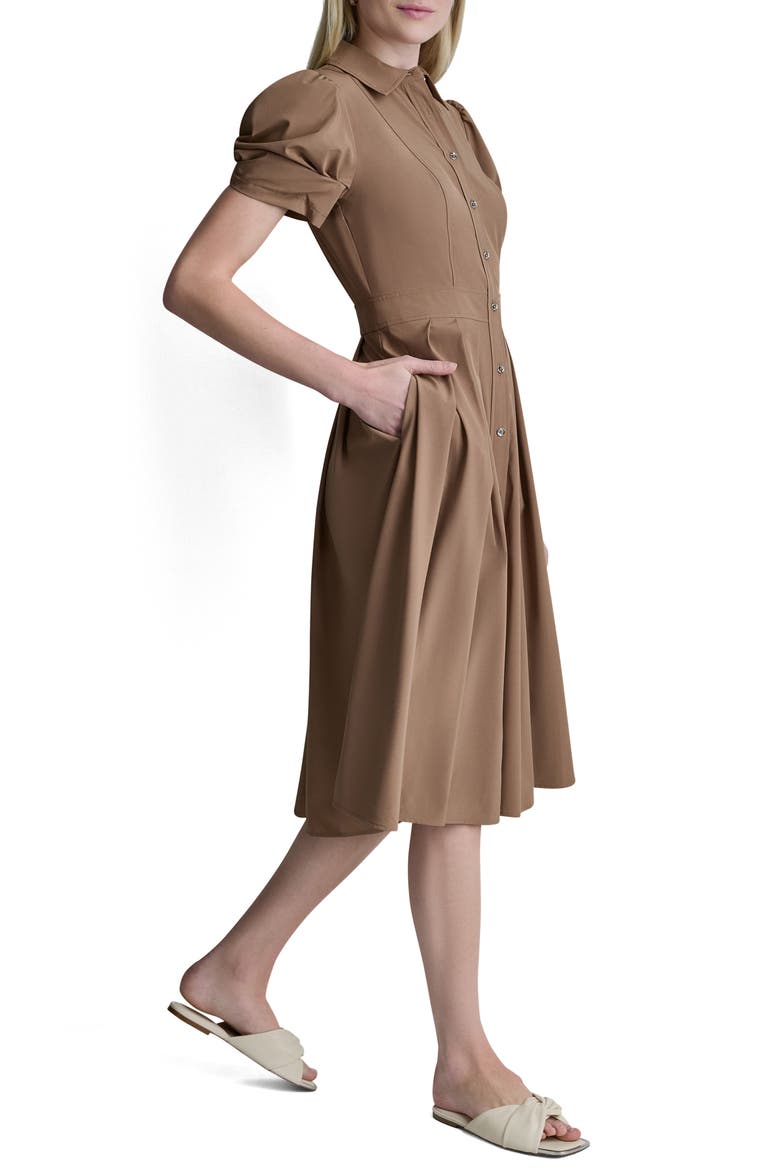 Commuter Short Sleeve Shirtdress, Alternate, color, COCO CRÈME